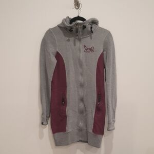 Soul triple Five Women's Gray and Maroon Hooded Zip Jacket Size Large